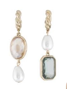 Mignonne Gavigan Leonie Gold-Tone Dangle Earrings with Faux Pearl & Crystal
